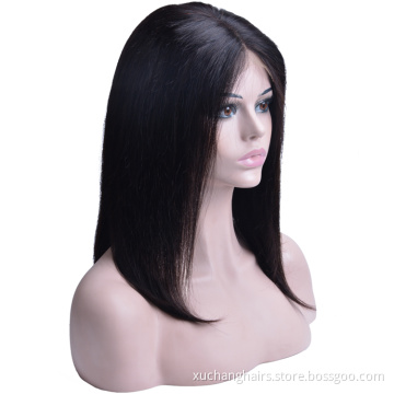 Panas menjual 150 densty pendek renda pendek rambut rambut rambut palsu rambut mentah rambut rambut palsu indian rambut rambut rambut manusia lurus bob untuk wanita kulit hitam